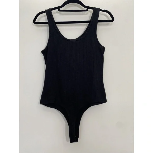 Z Supply Black Ribbed Body Suit Size Medium - Picture 2 of 9